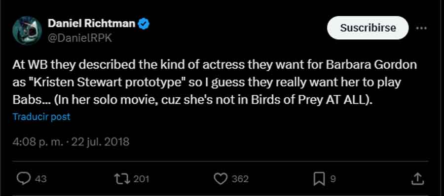 daniel ritchman rumores batgirl