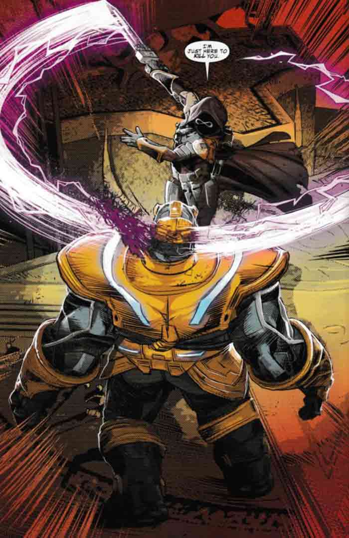 la muerte de thanos en infinity wars prime (marvel comics)