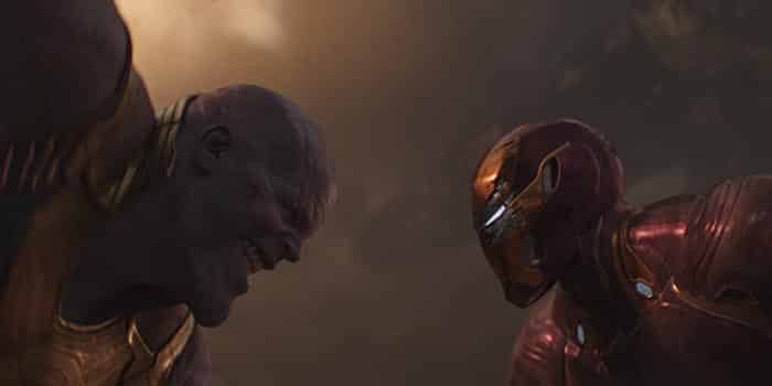 thanos vs iron man en vengadores: infinity war