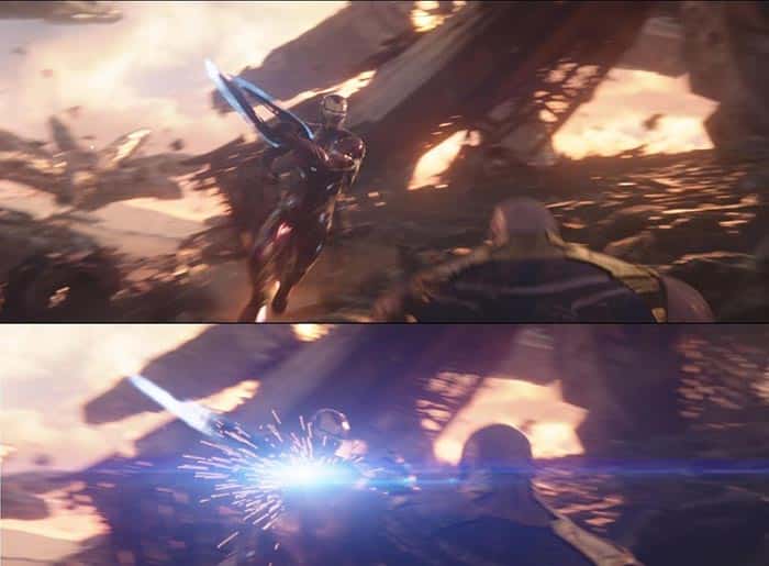 iron man estuvo a punto de matar a thanos, como se ve en vengadores: infinity war blu ray