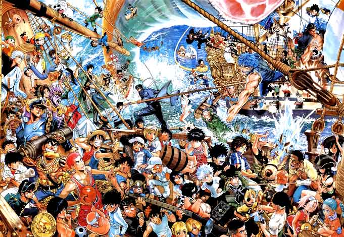 imagen por los 40 años de shounen jump del creador de one punch man