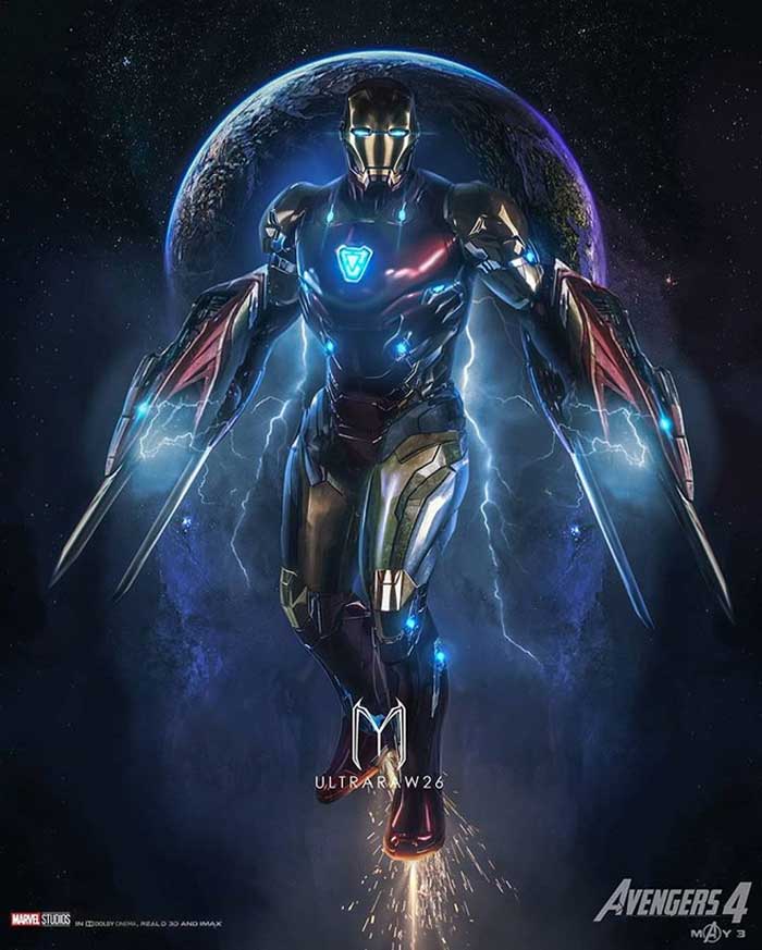 vengadores 4: fan art de la armadura espacial de iron man