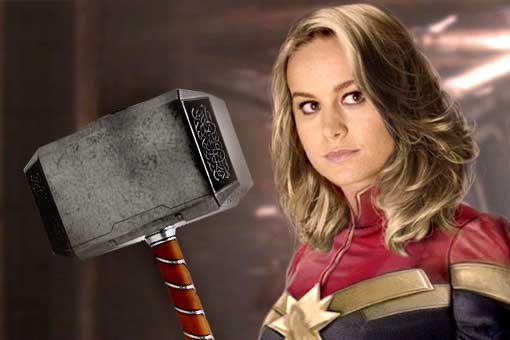 capitana marvel: brie larson demuestra que es digna del martillo de thor