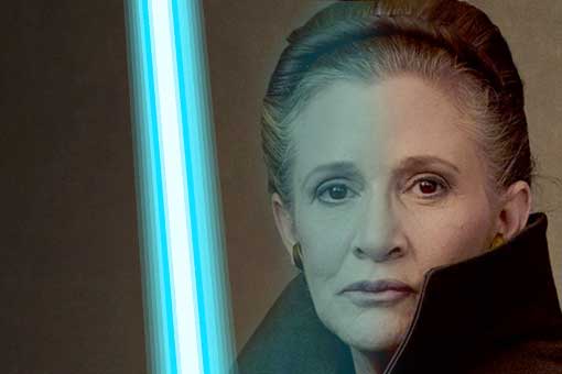 star wars 9: filtran una escena de leia blandiendo un sable láser