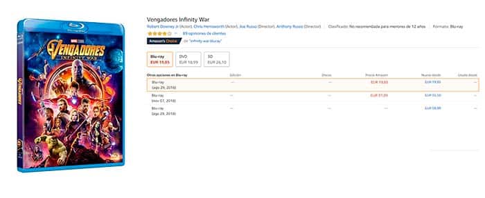blu-ray infinity war