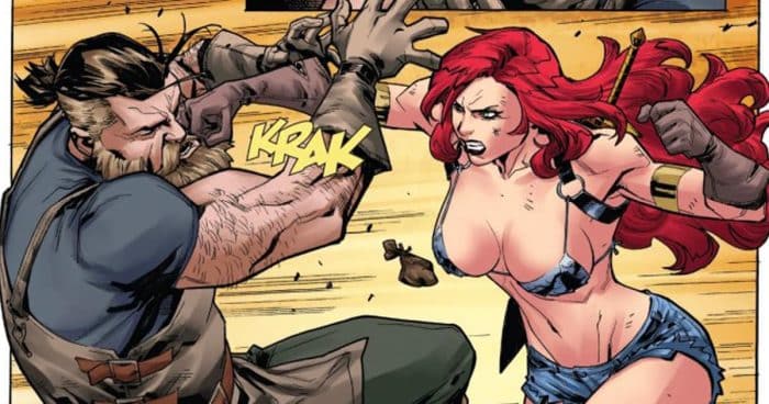viñeta de red sonja: carreteras secundarias (planeta cómic)