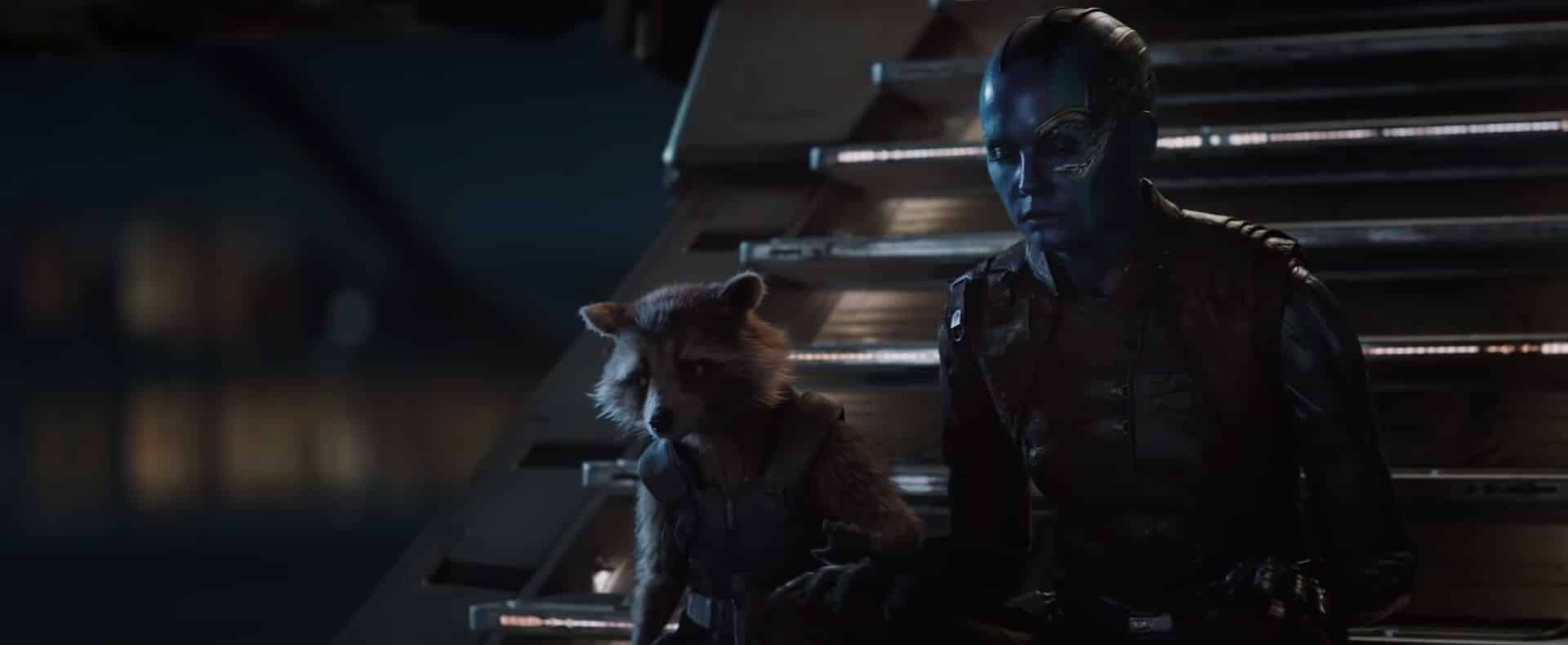 nebula y rocket raccon en vengadores: endgame