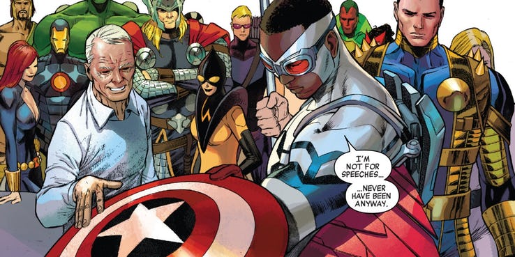 steve rogers entrega el escudo a sam wilson