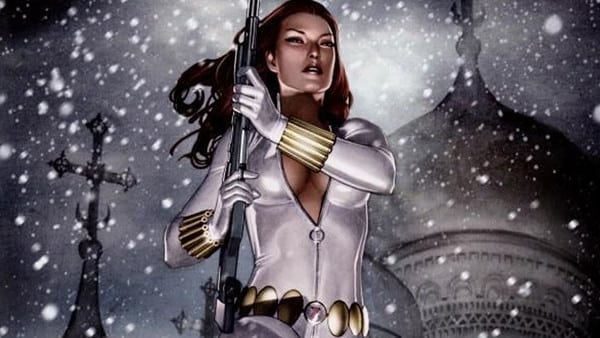 black widow costume white