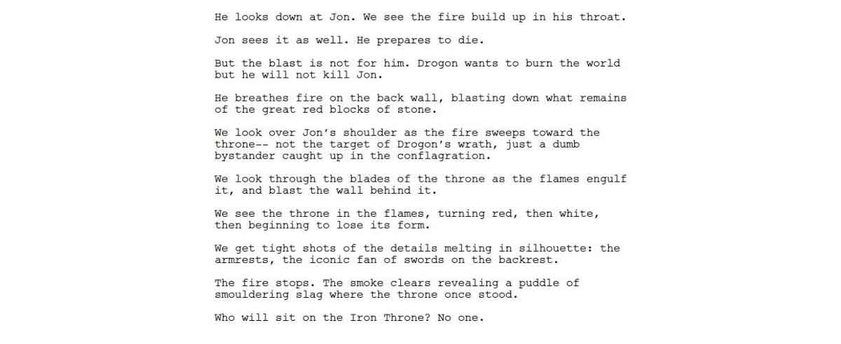 motivo por el que drogon quemó el trono de hierro y no mató a jon nieve