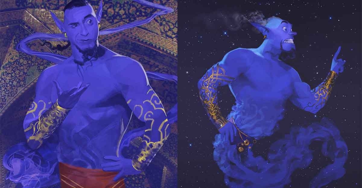 el genio de aladdin pudo ser muy diferente ¡incluso rojo!