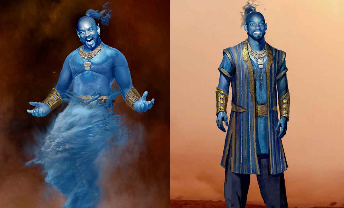 el genio de aladdin pudo ser muy diferente ¡incluso rojo!