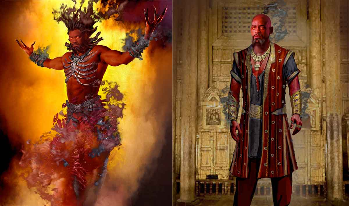 el genio de aladdin pudo ser muy diferente ¡incluso rojo!
