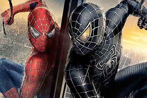 fan art del spider-man de tom holland con el traje simbionte de venom