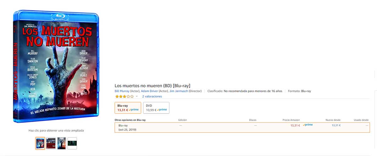 los muertos no mueren blu-ray