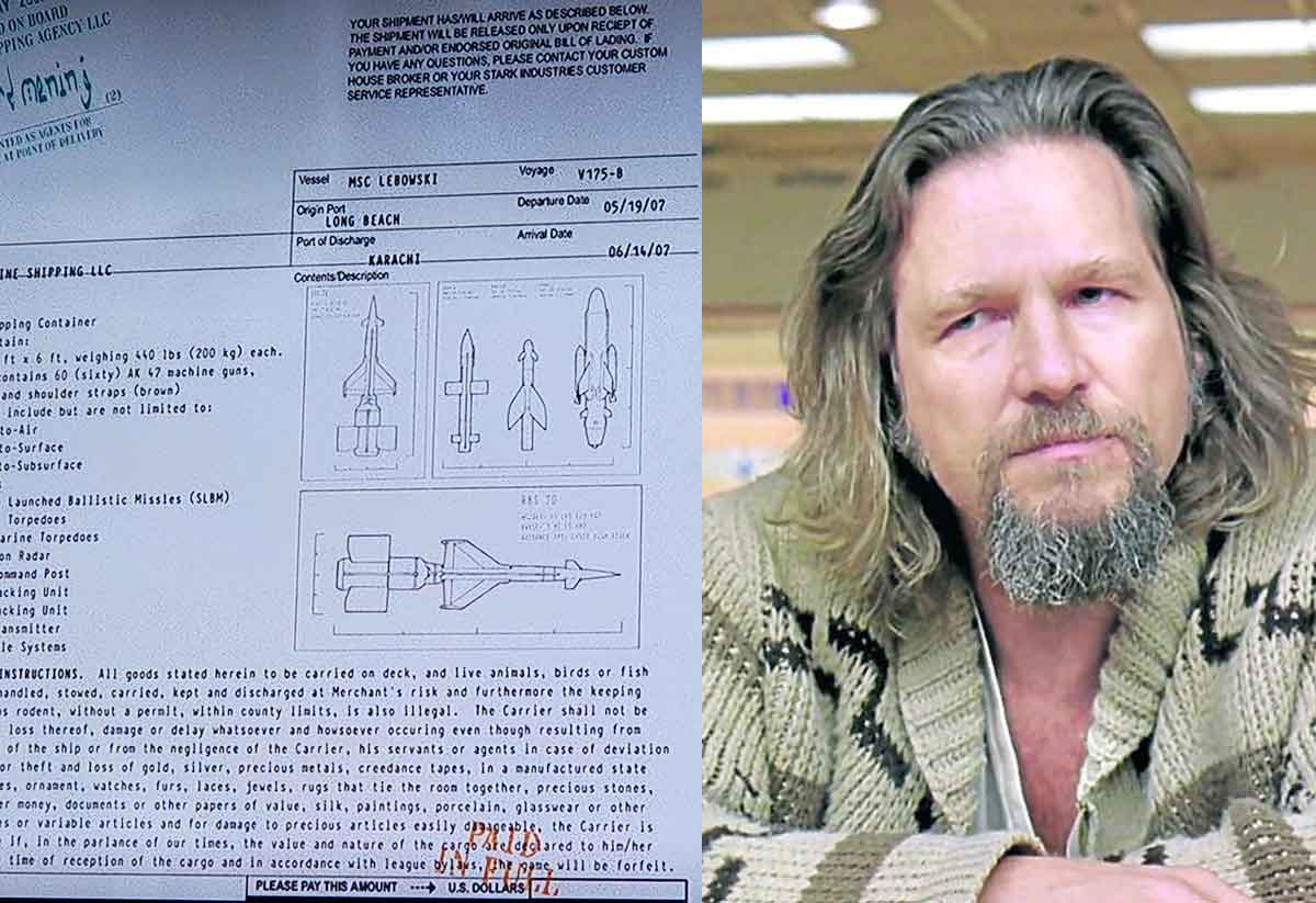 iron man (2008) tiene una referencia oculta a el gran lebowski (1998)