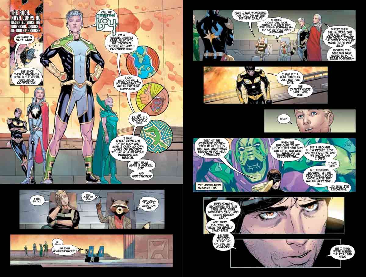 los nuevos guardianes de la galaxia reunidos