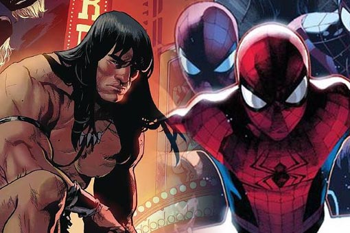 conan el bárbaro destruye a un spider-man