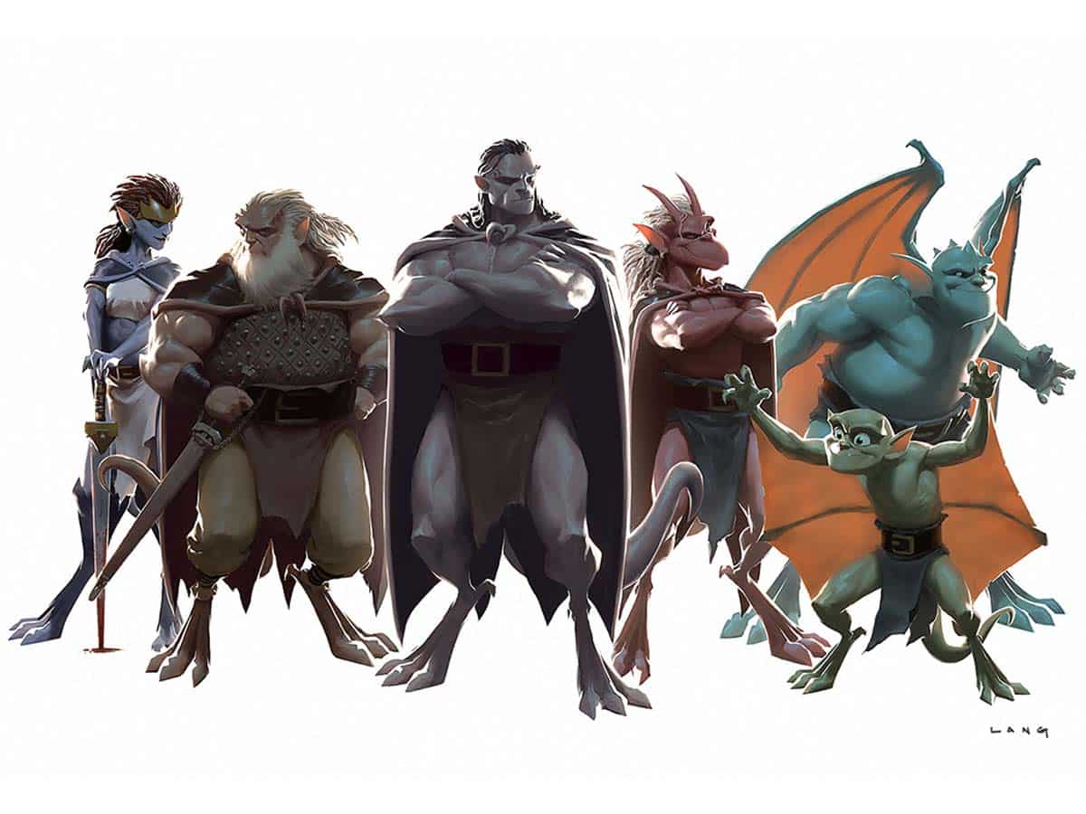 ilustración de ryan lang gargoyles