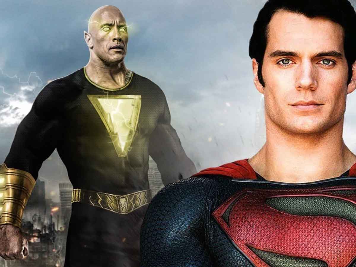 espectacular fan art de superman (henry cavill) vs black adam (dwayne johnson)