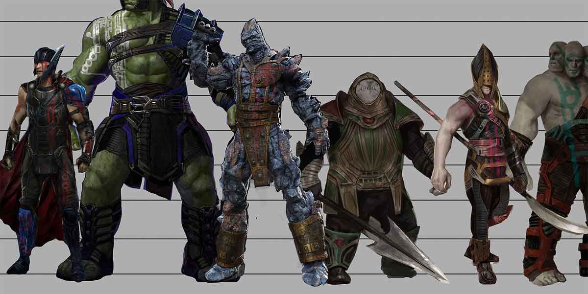 thor: ragnarok revela el aspecto de todos los gladiadores de la arena