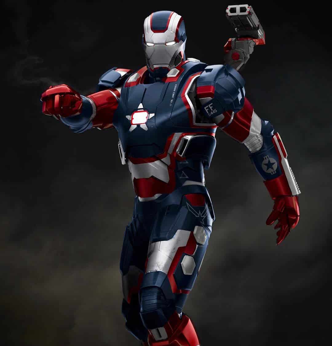 diseño de iron patriot. iron man 3