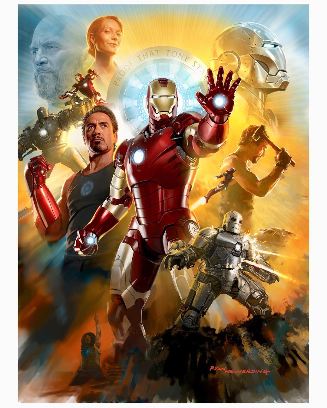 ryan meinerding art homenaje iron man