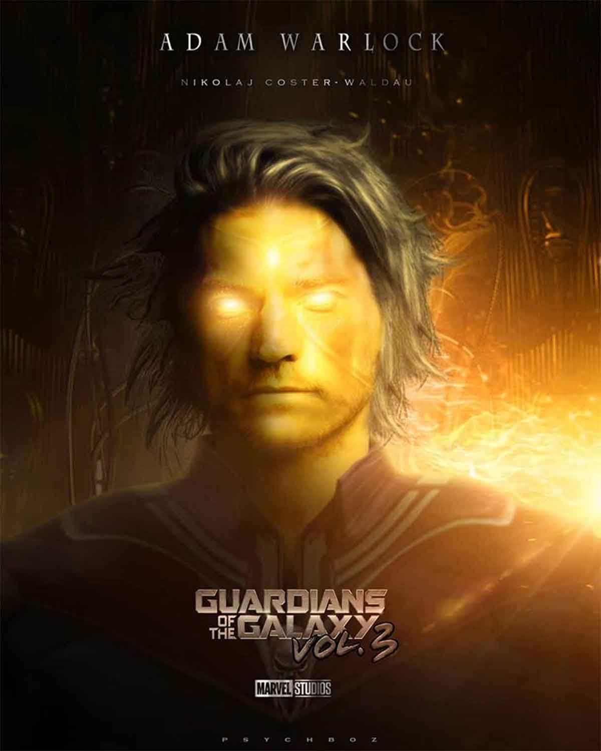espectacular fan art de nikolaj coster-waldau como adam warlock