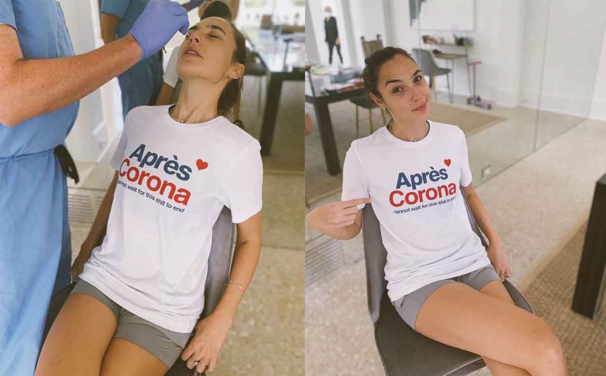 gal gadot comparte su prueba de coronavirus antes de volver al rodaje