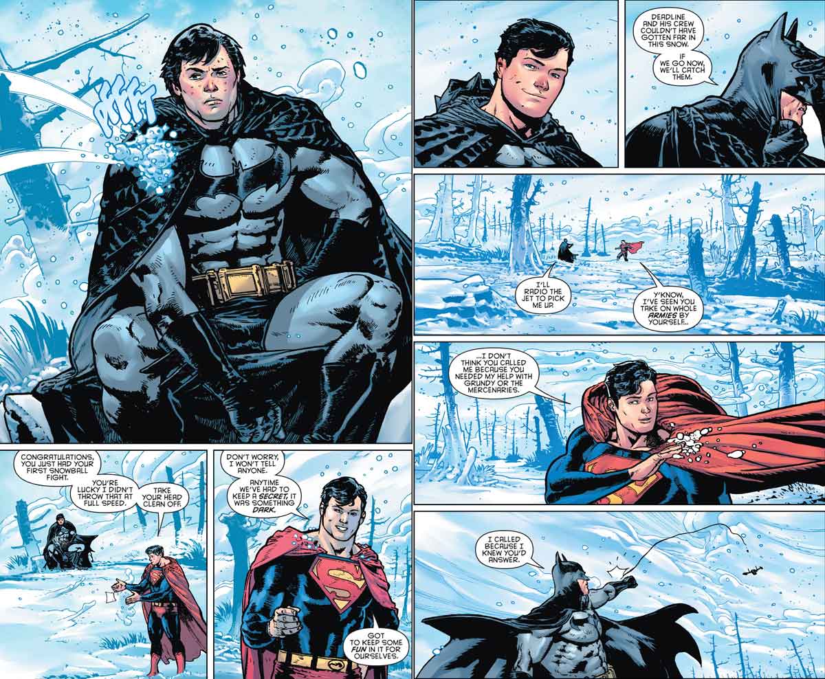 superman demuestra que sabe hacer reír a batman