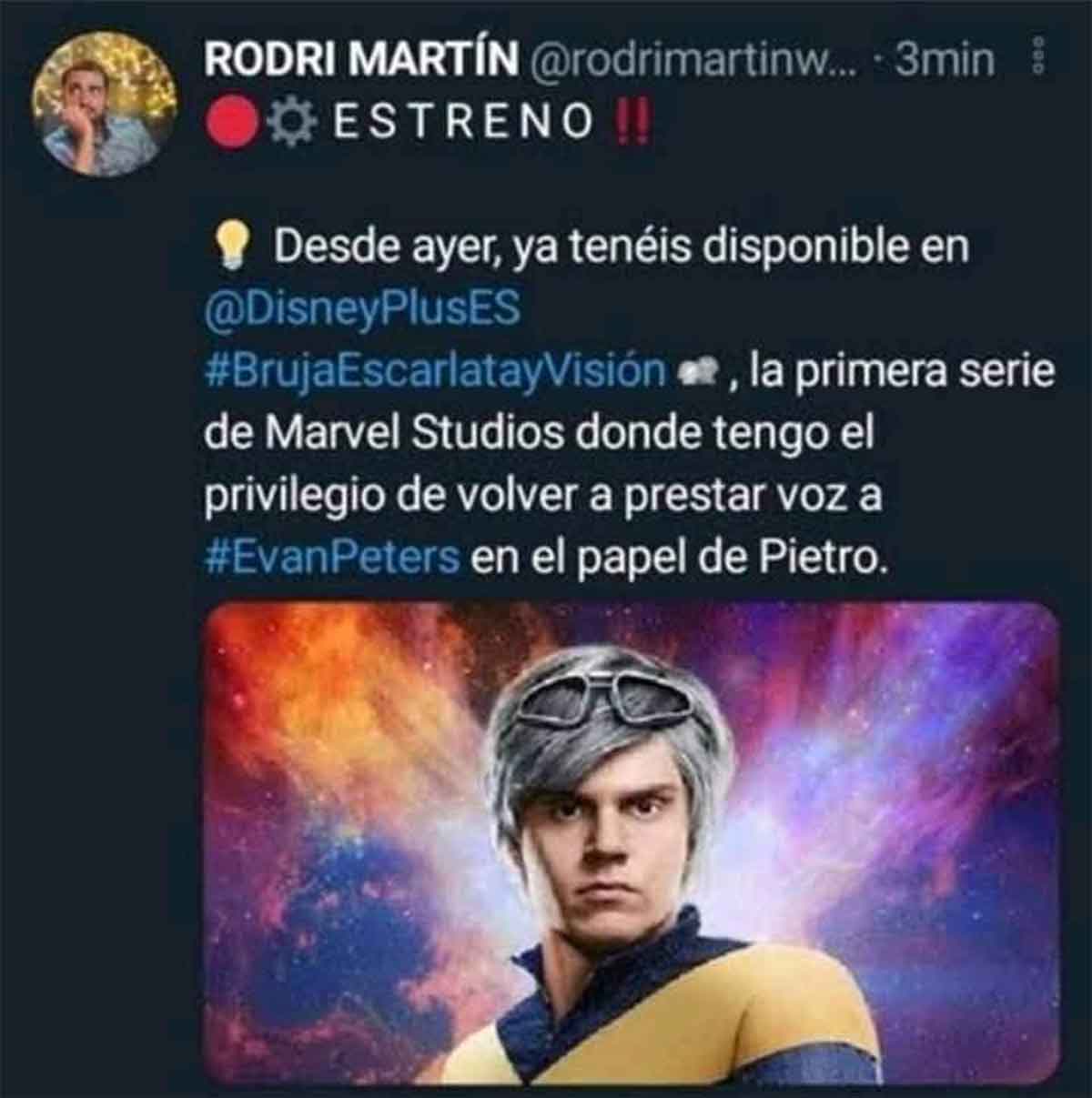 filtran que evan peters estará como quicksilver en wandavision