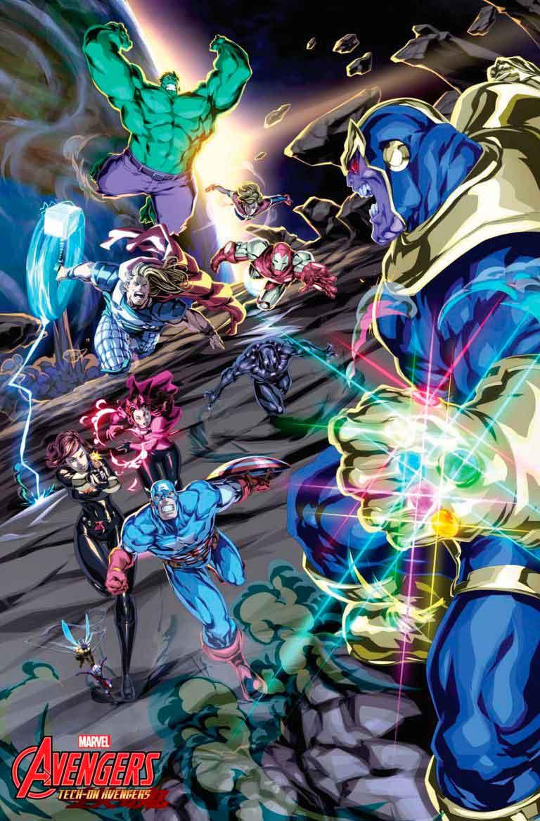 bandai spirits y marvel comics se asocian en vengadores: tech-on #1