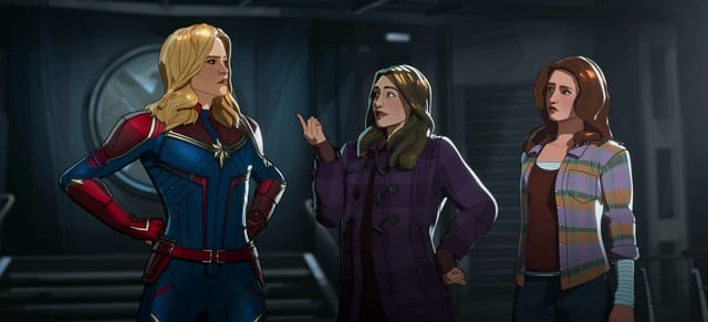 capitana marvel, darcy y jane foster