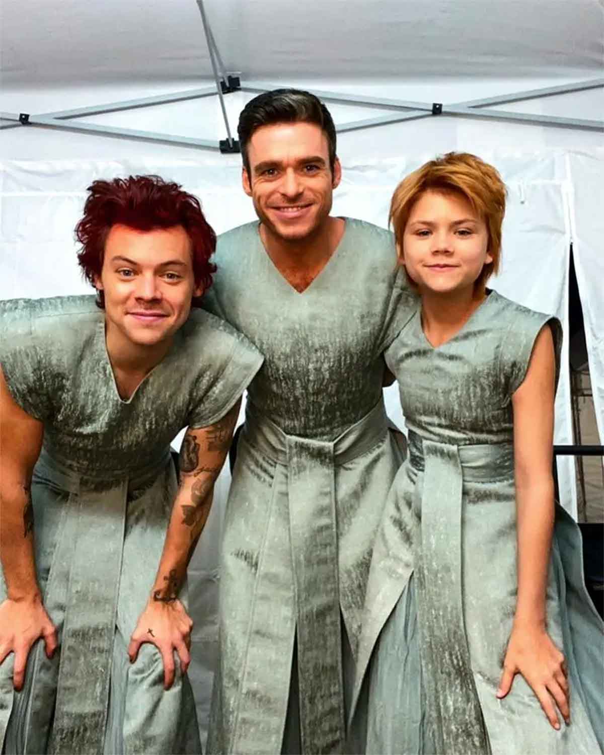 lia mchugh, richard madden y harry styles eternals