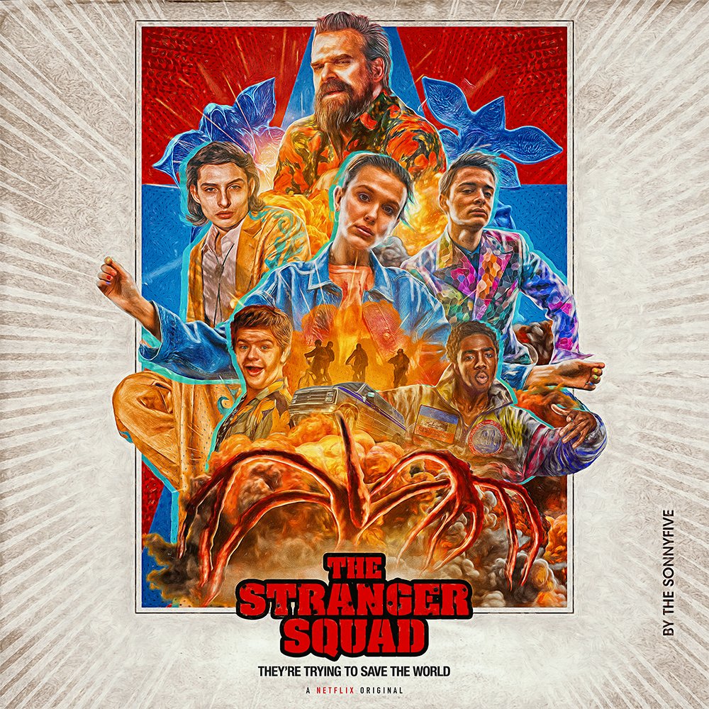 el elenco de stranger things se convierte en el escuadrón suicida