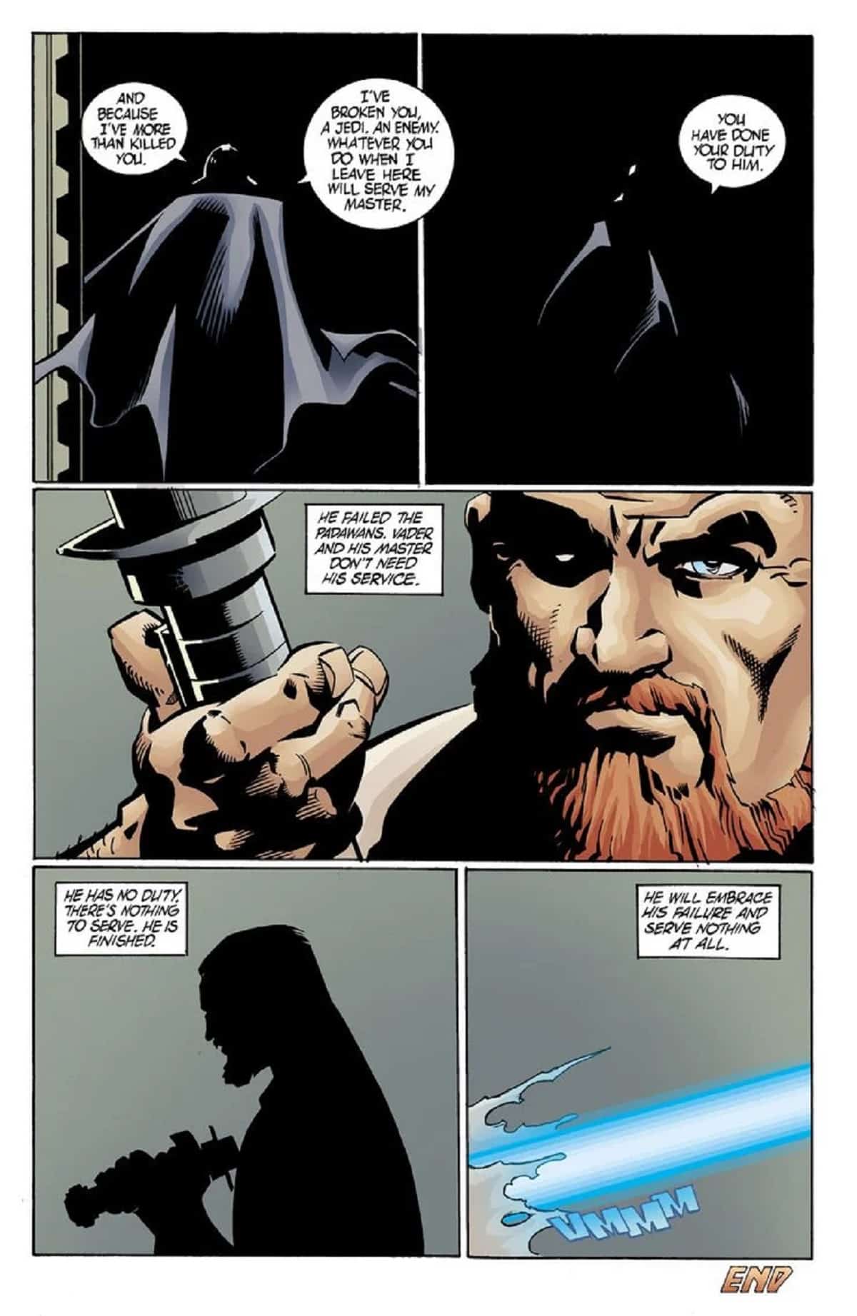 darth vader vs gira en los cómics de star wars
