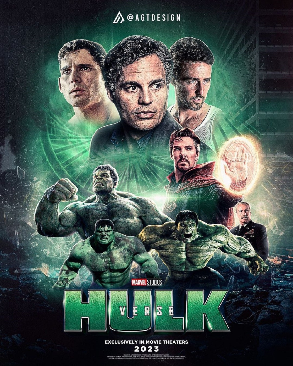 fan art de marvel studios con el multiverso hulk