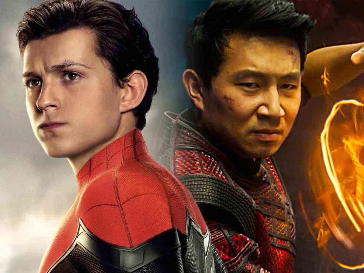 tom holland como spider-man y simu liu como shang-chi en marvel studios