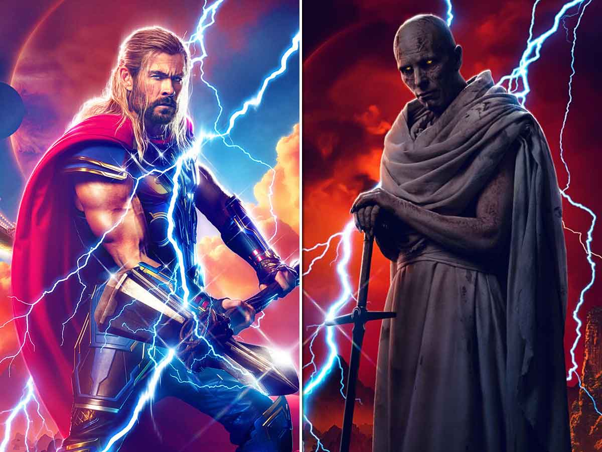 chris hemsworth y christian bale gorr thor: love and thunder marvel studios