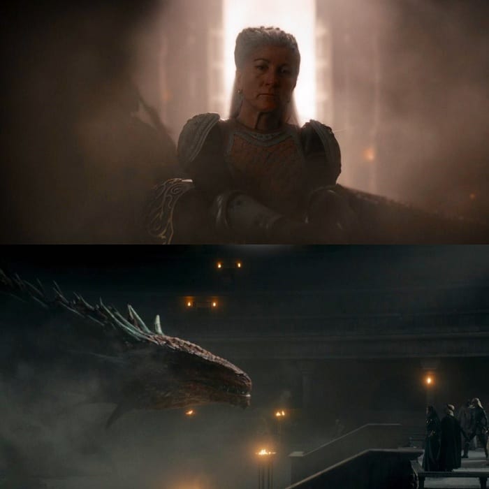 la escena final de la casa del dragón 1x09