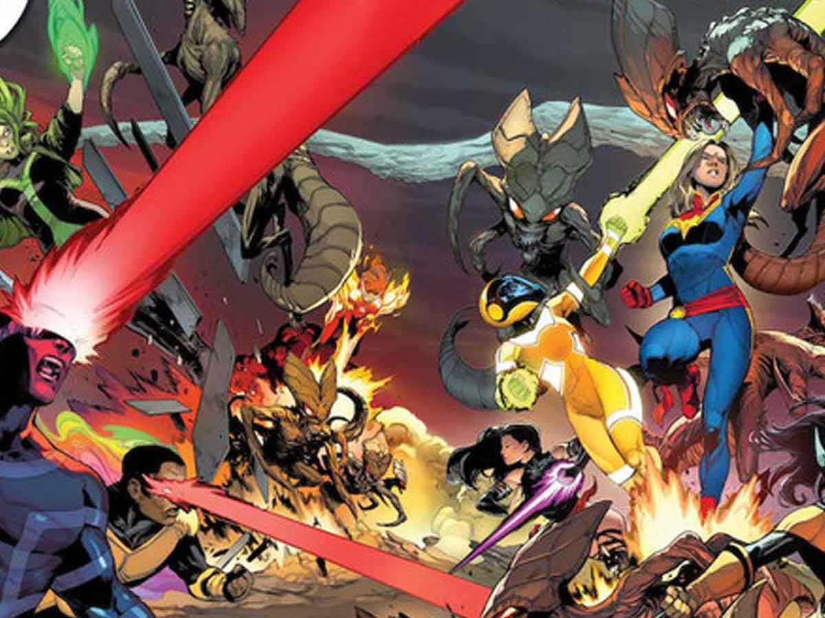 los x-men y capitana marvel