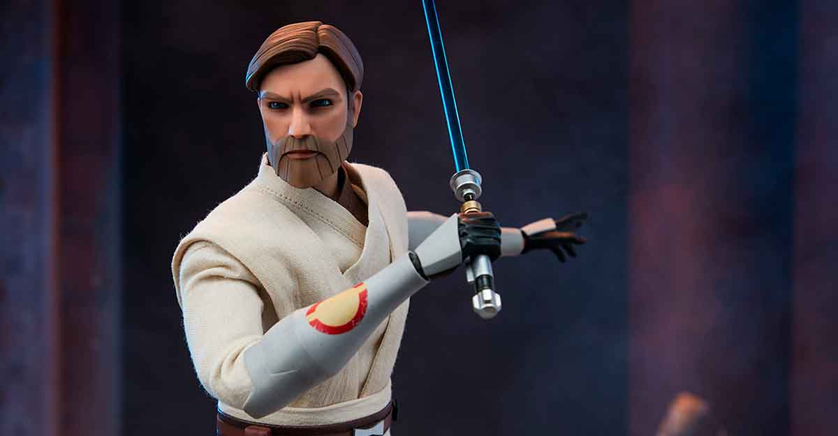 star wars the clone wars figura 1/6 obi-wan kenobi sideshow 30 cm
