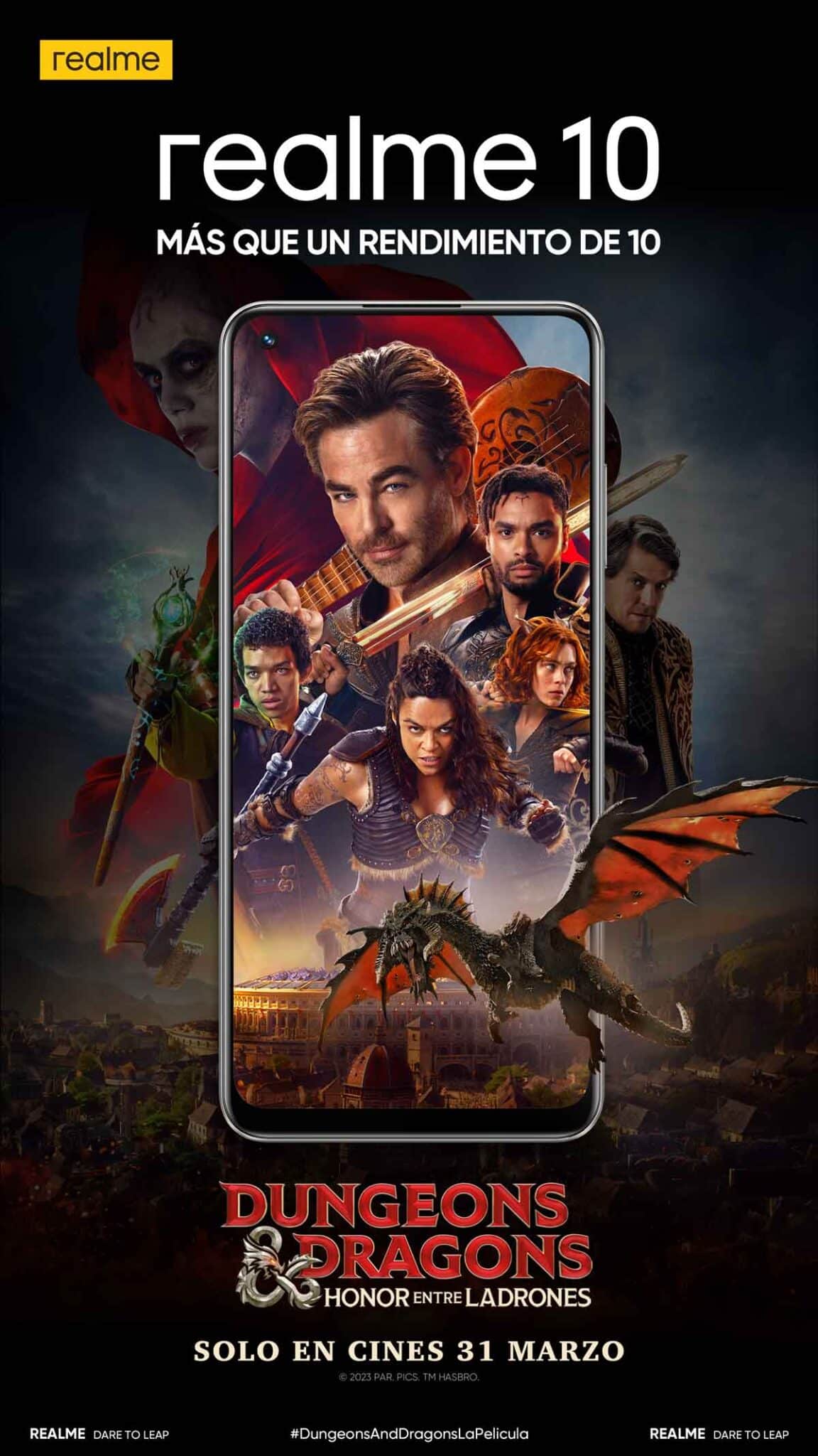 realme se alía con el estreno de la película dungeons and dragons: honor entre ladrones para promocionar el lanzamiento de realme 10