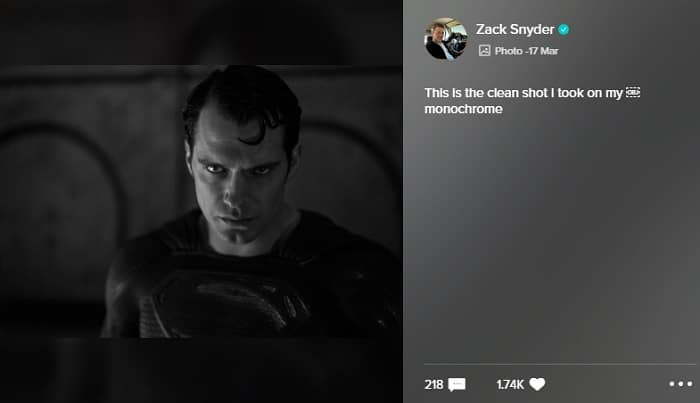 superman de henry cavill según zack snyder