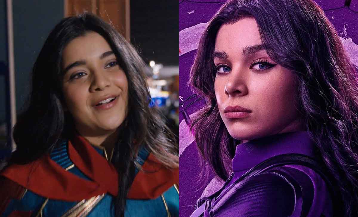 kamala khan / ms marvel (iman vellani) y kate bishop (hailee steinfeld)