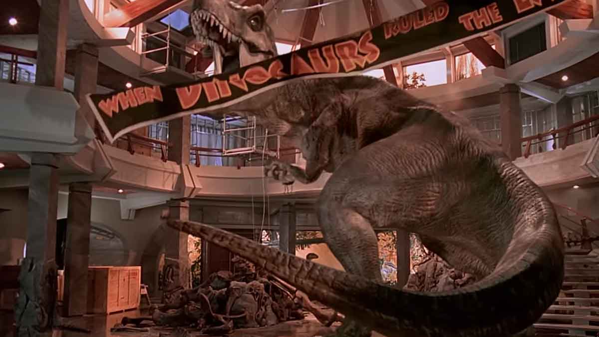 t-rex en leyenda de jurassic park