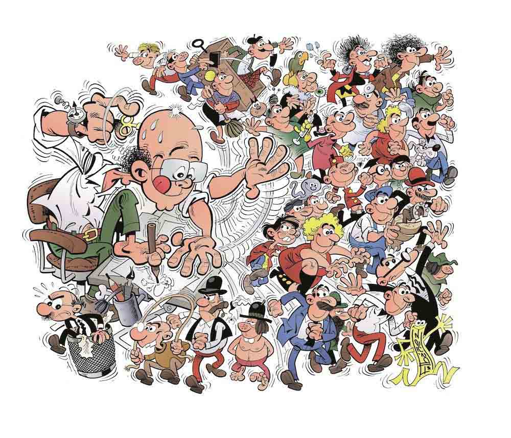 ibáñez con sus personajes