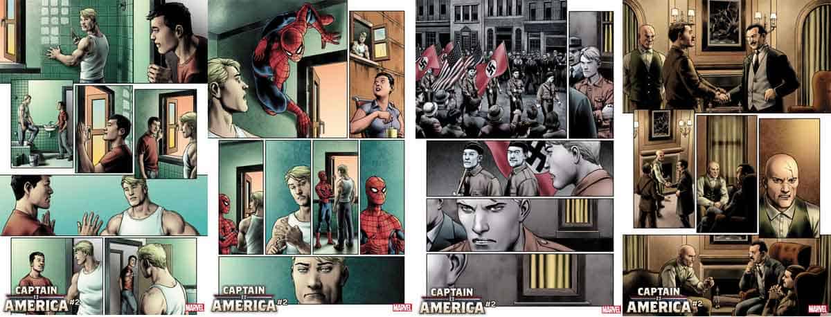 capitán américa y spider-man de marvel