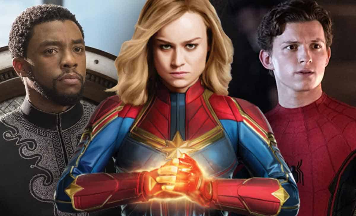 black panther, capitana marvel y spider-man