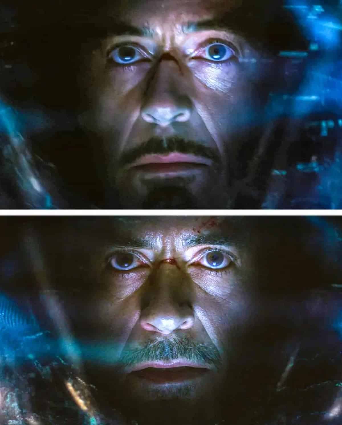 fallo de raccord de iron man en vengadores: infinity war (2018)